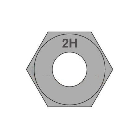 Newport Fasteners Heavy Hex Nut, 1-1/4"-8, Steel, Grade 2H, Plain, 1-7/32 in Ht, 50 PK NB314400B-50